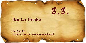 Barta Benke névjegykártya